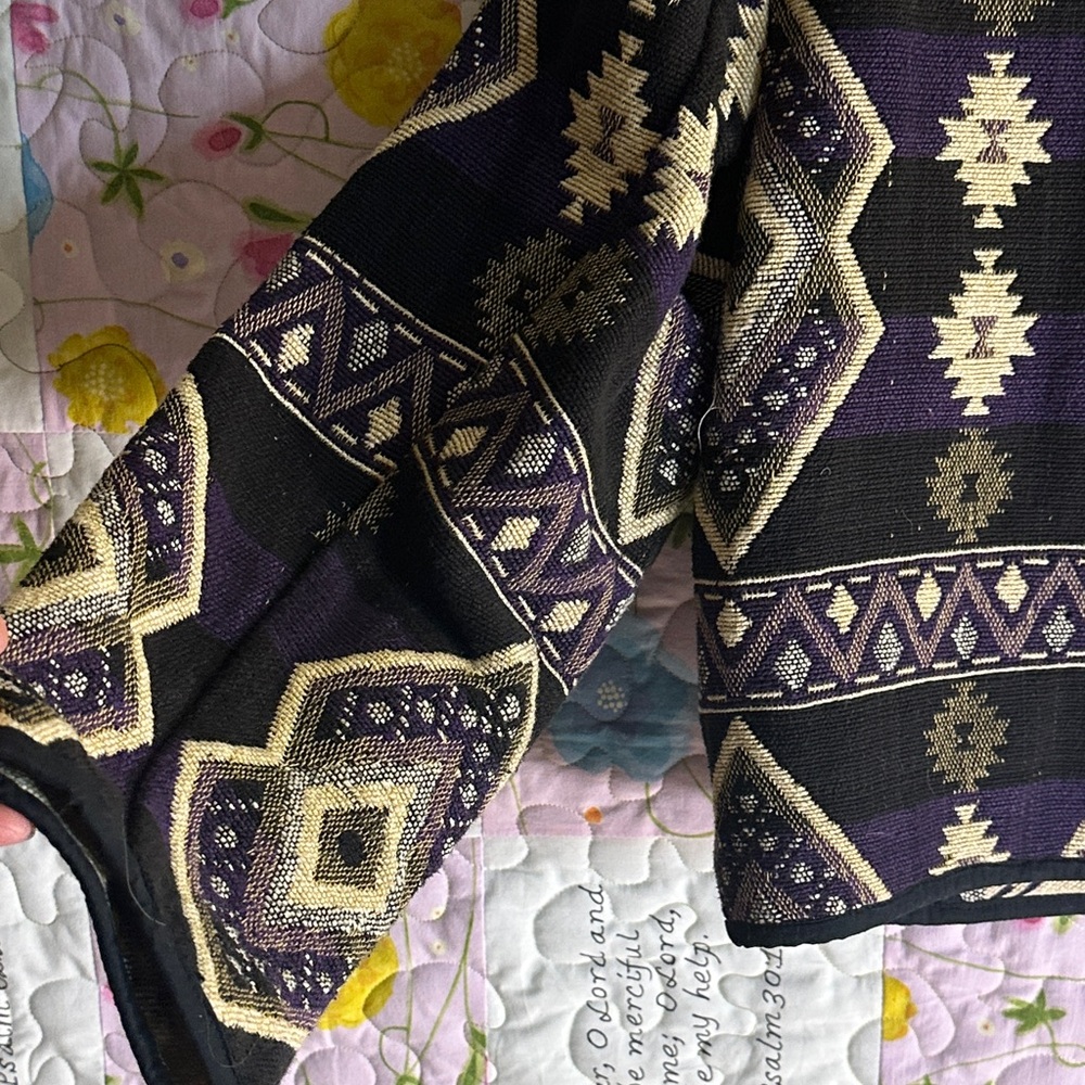 Vintage Linda Leez Wearable Art southwestern Patterned Jacket Sz L - Picture 7 of 15